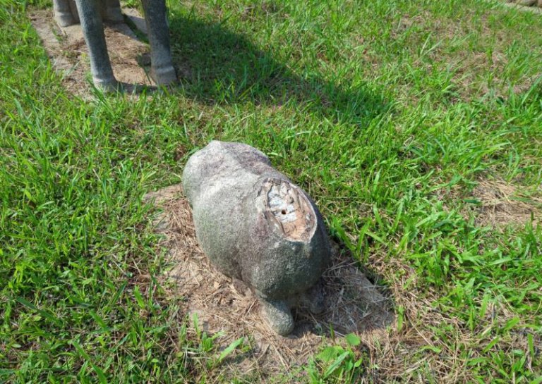 古蹟石像生羊首遭竊　新竹市文化局報案處理