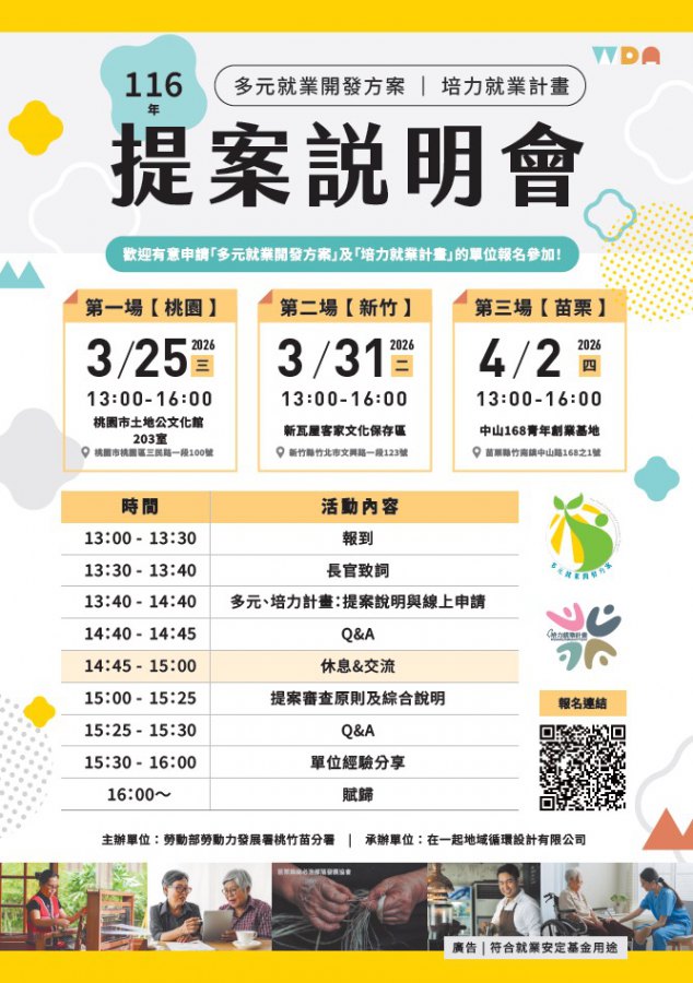 桃竹苗分署舉辦116年度「多元及培力就業計畫」提案說明會　協助民間團體順