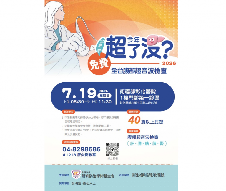 免費幫民眾進行超音波檢查　彰化場7月9日報名