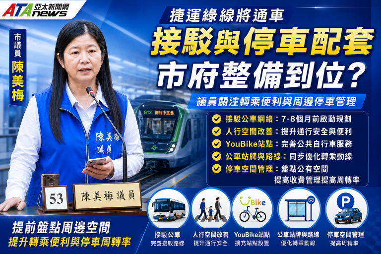 桃捷綠線年底通車在即 市議員陳美梅要求完善接駁停車配套 桃捷綠線年底通車在即 市議員陳美梅要求完善接駁停車配套