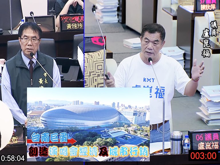 盧崑福質詢基建與觀光　要求盤點抽水機合約並爭取巨蛋航線
